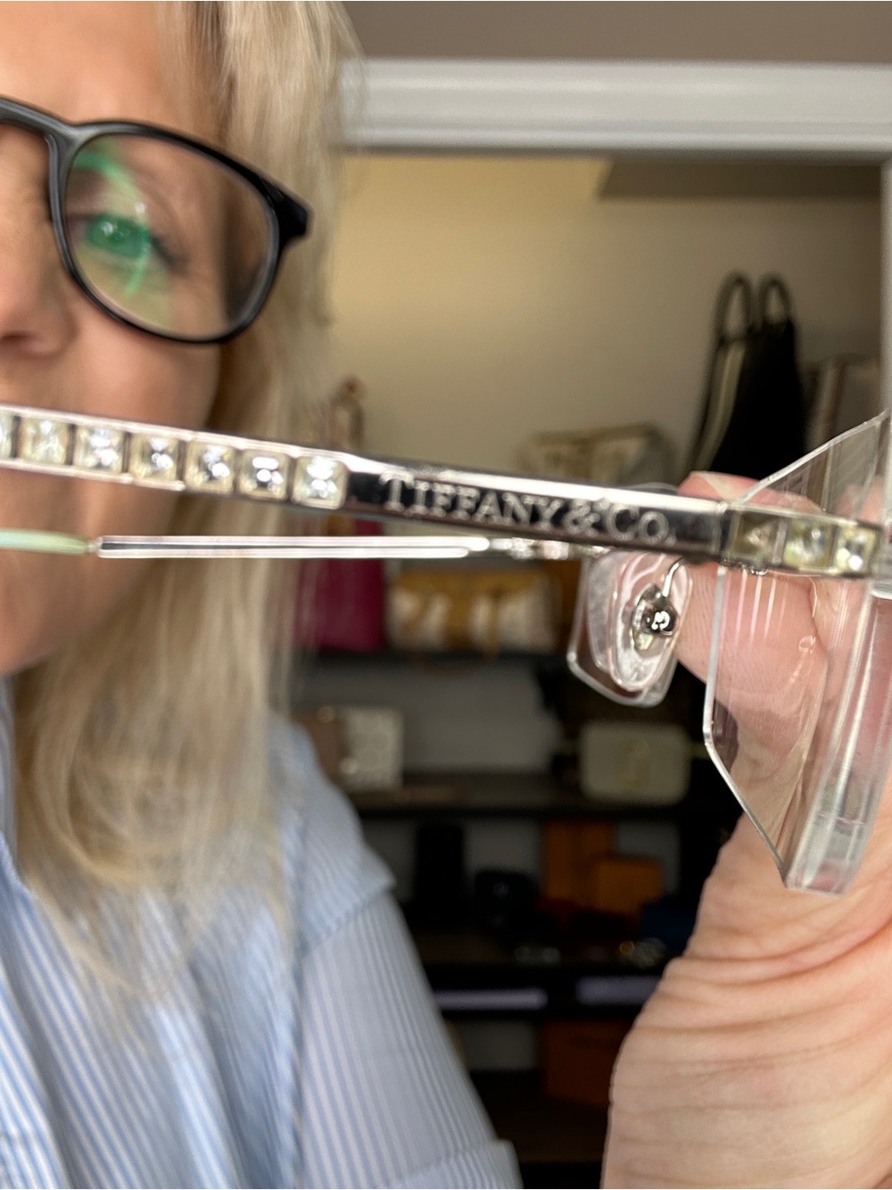 Tiffany & Co. TF1076-B Rimless Crystal Eyeglasses Frames 52□17 135 w/ Case - Picture 9 of 15